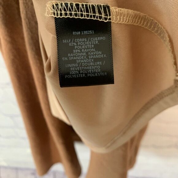 Fraiche by J Crossover Tie Front Midi Long Sleeve Dress Brown Size Small - Picture 6 of 7